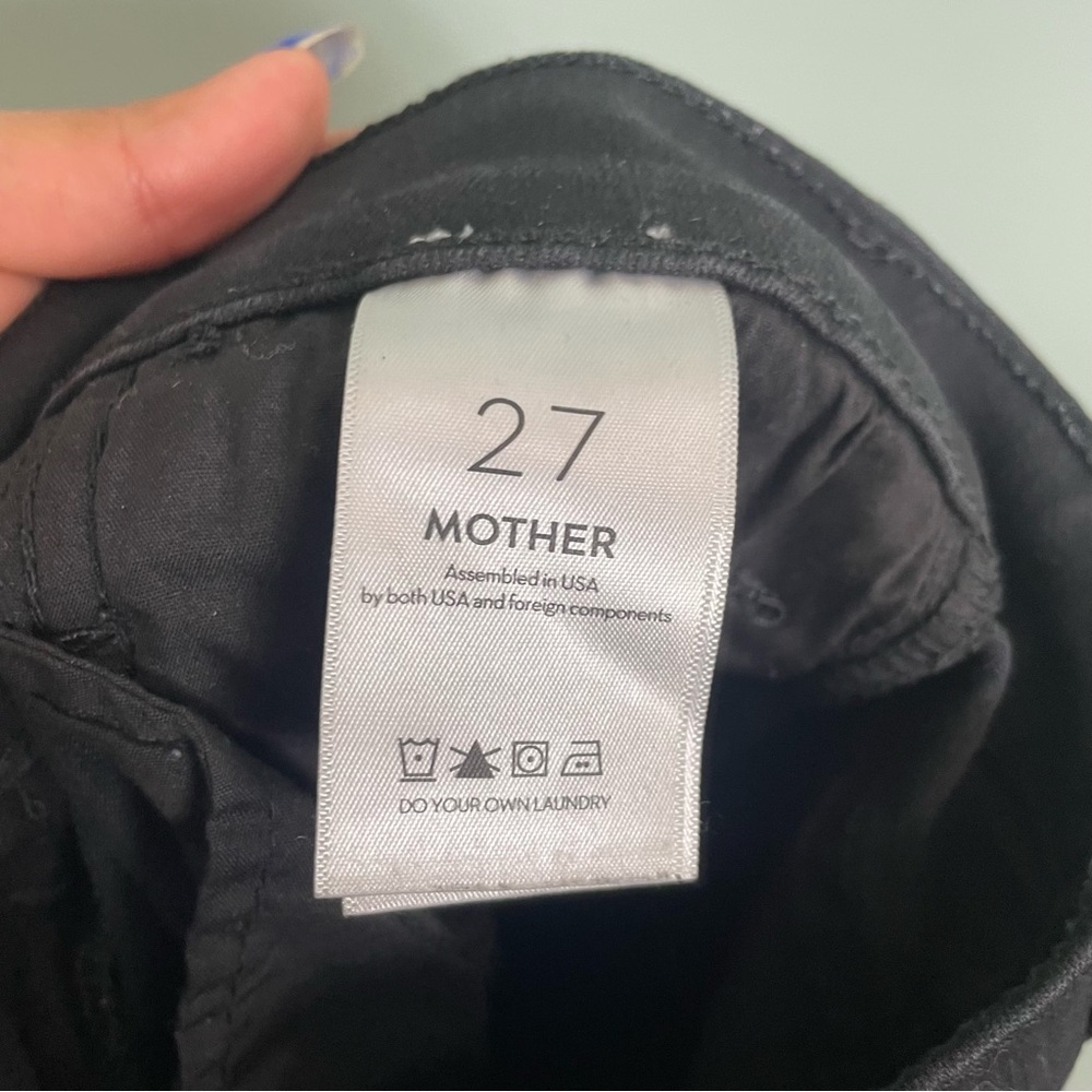 MOTHER The Hustler Ankle Fray Not Guilty Black Size 27 Straight - Picture 13 of 14